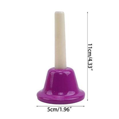 Hand Bells instrument 8Tone Colorful Set for Kids
