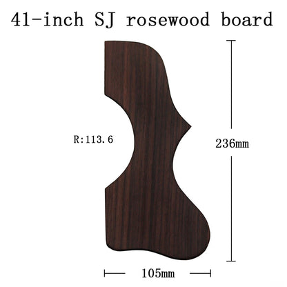 Big River Hardware Left Handed Acoustic Guitar Pickguard - Rose Wood Protection, Scratch-Resistant, Easy Installation for Musicians