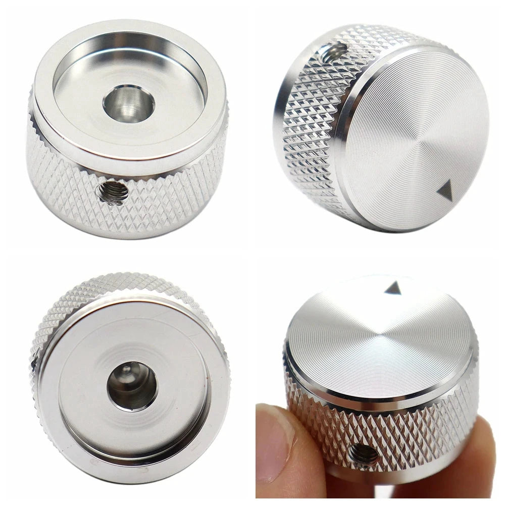 1pc/2pc Aluminium Guitar Metal Knobs 1/4" Metal Pot Knobs with Indicator and Set Screw for Guitar/Bass/Audio Equipments
