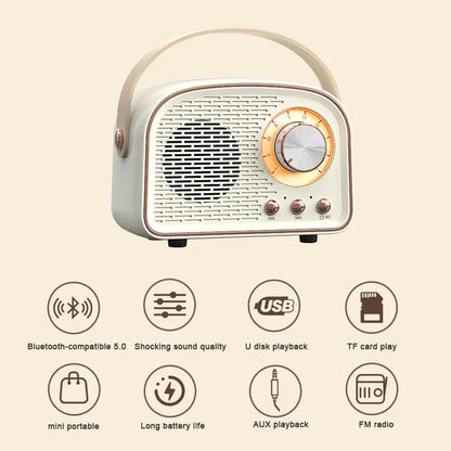 Retro Bluetooth Speaker  With FM Radio