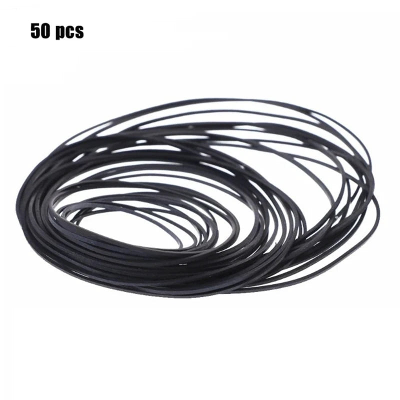 50/100Pcs 1/2/3/4mm Width Universal Mix Cassette Tape Machine Belts Assorted Flat Rubber Belt for CD DVD Recorders Walkman
