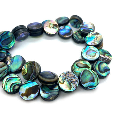 Premium Big River Hardware Natural Abalone Shell Disc Beads for DIY Jewelry, Necklace, Bracelet, and Earring Making, Sizes 8-20mm