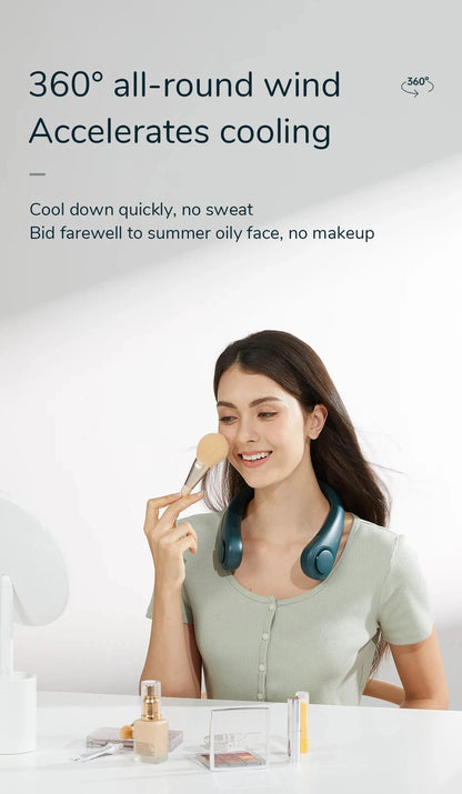 Big River Hardware Bladeless Portable Neck Fan, Hands-Free Rechargeable