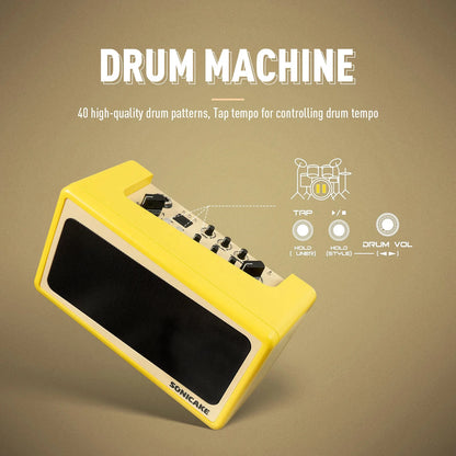 Sonicake Amp Toast Speaker Mini Guitar Combo Amplifier Light weight All-in-one Bluetooth Bedroom Multi-Effects QAM-50