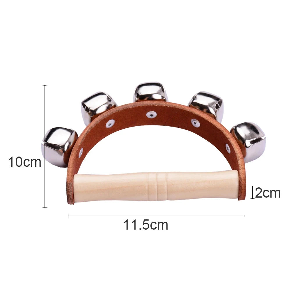 Hand Bells instrument With Wood Handle for Kids Bright Tone