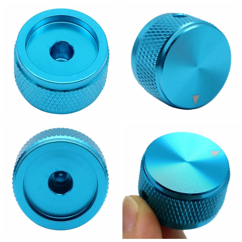 1pc/2pc Aluminium Guitar Metal Knobs 1/4" Metal Pot Knobs with Indicator and Set Screw for Guitar/Bass/Audio Equipments