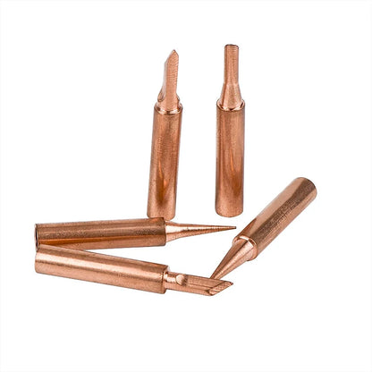 Big River Hardware Premium Pure Copper Soldering Iron Tips 5-Piece Set - Lead-Free, High-Performance for Professional Electronics Repair and DIY Projects
