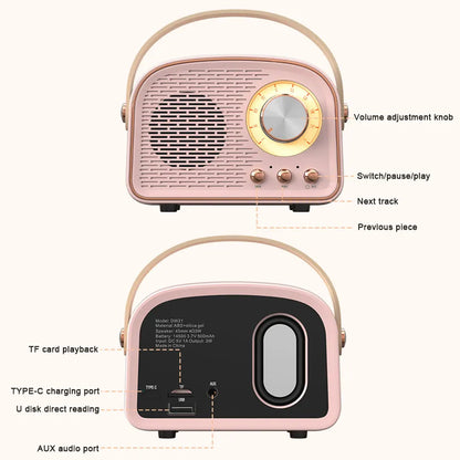 Retro Bluetooth Speaker  With FM Radio
