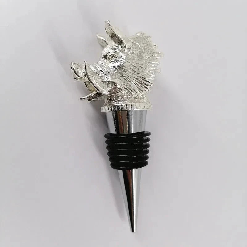 Big River Hardware Zinc Alloy Animal Head Wine Pourer - Deer Elk Lion Designs for Stylish Bar Accessories and Wine Enthusiasts