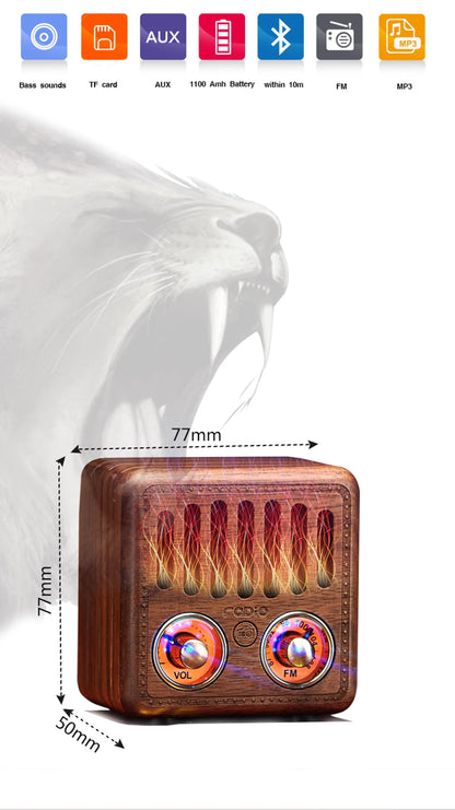 Big River Hardware Vintage Walnut FM Bluetooth Speaker