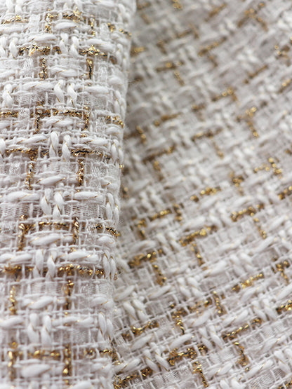 Tweed Speaker Grill Cloth Cream Gold