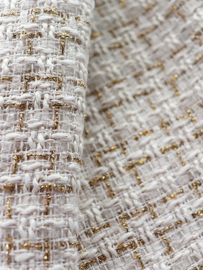 Tweed Speaker Grill Cloth Cream Gold