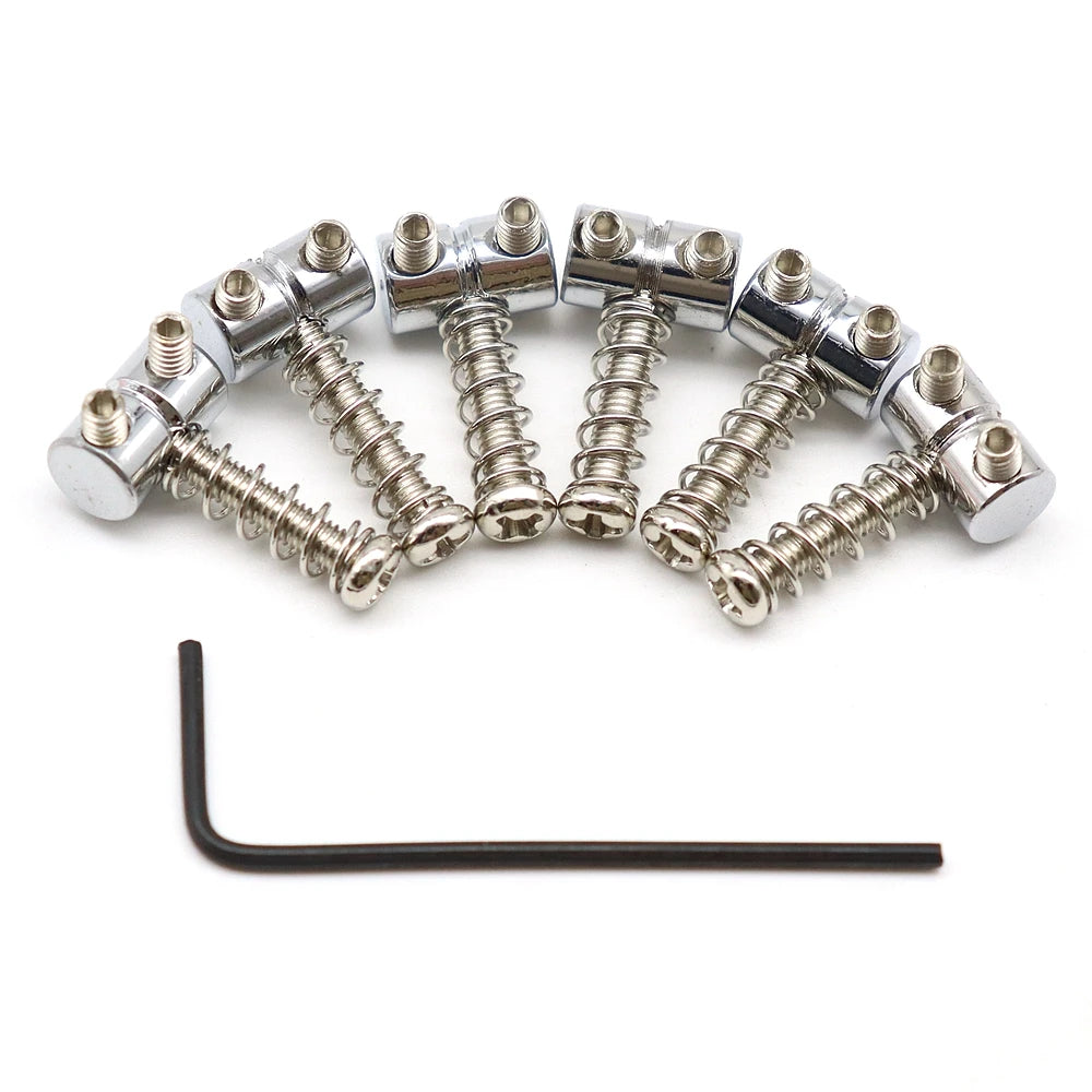 BRH Premium Zinc Alloy Guitar Bridge String Saddles for Jazzmaster Electric Guitars - Includes Wrench and Tool for Easy Replacement