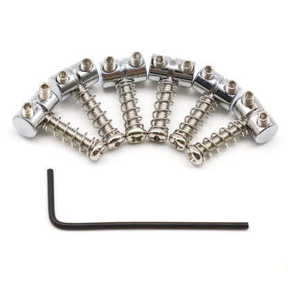 BRH Premium Zinc Alloy Guitar Bridge String Saddles for Jazzmaster Electric Guitars - Includes Wrench and Tool for Easy Replacement