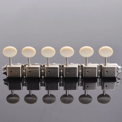 Vintage-style nickel guitar tuning machine heads, 6-in-line