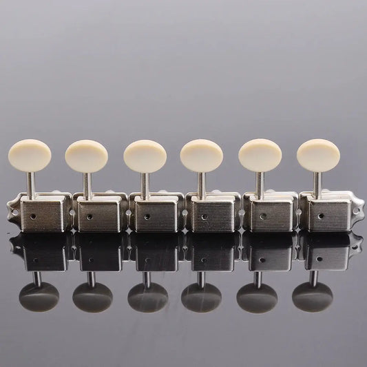 Vintage-style nickel guitar tuning machine heads, 6-in-line