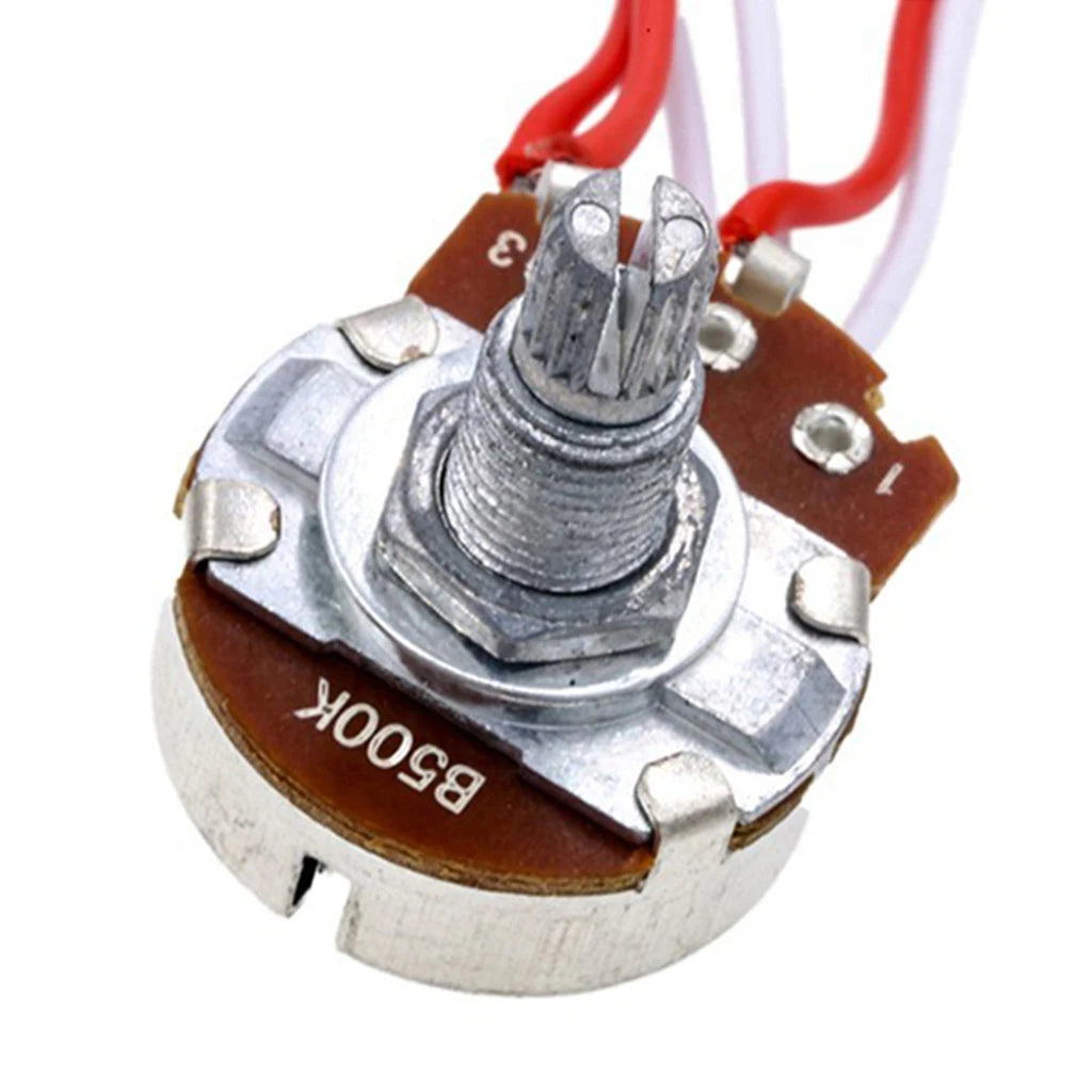 Big River Hardware Electric Guitar Wiring Harness Kit with 1 Volume, 1 Tone, 3-Way Toggle Switch, A500K Pots, and 6.35mm Jack for DIY Upgrades