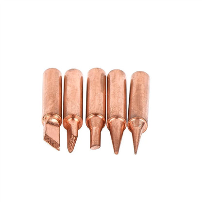 Big River Hardware Premium Pure Copper Soldering Iron Tips 5-Piece Set - Lead-Free, High-Performance for Professional Electronics Repair and DIY Projects