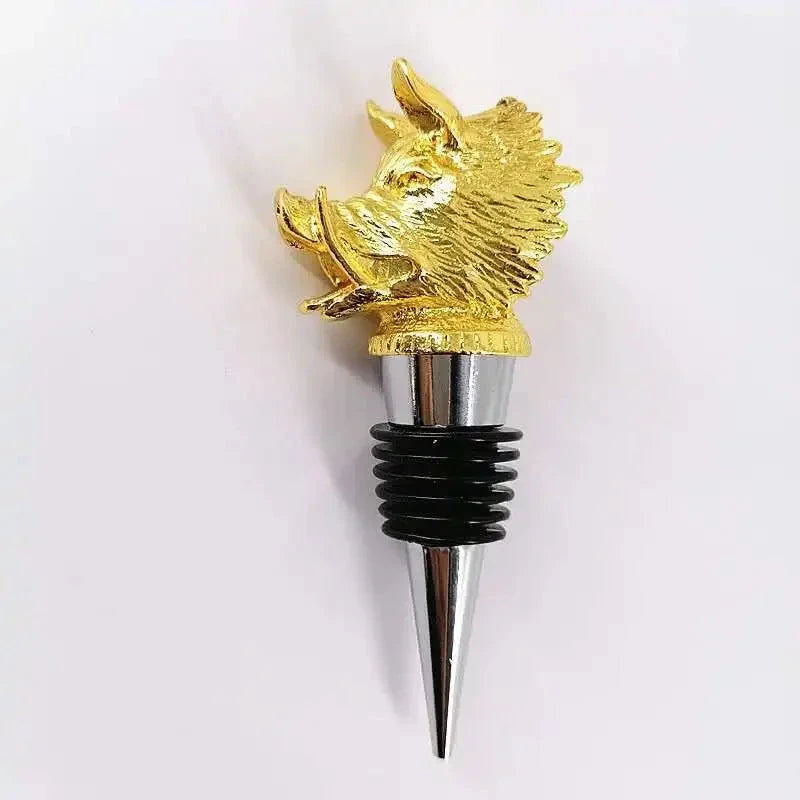 Big River Hardware Zinc Alloy Animal Head Wine Pourer - Deer Elk Lion Designs for Stylish Bar Accessories and Wine Enthusiasts
