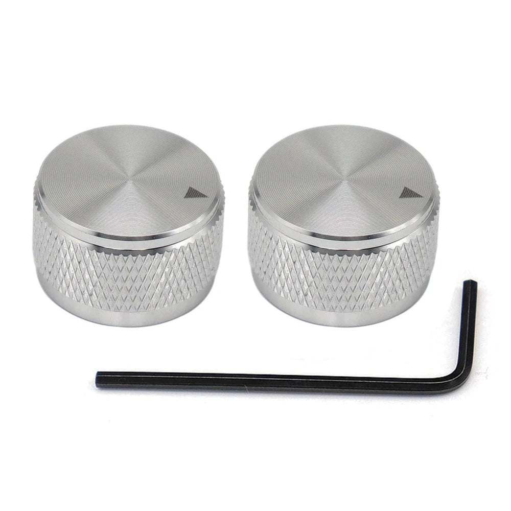 1pc/2pc Aluminium Guitar Metal Knobs 1/4" Metal Pot Knobs with Indicator and Set Screw for Guitar/Bass/Audio Equipments
