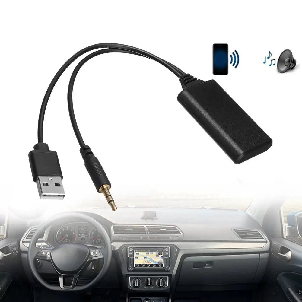 Big River Hardware Wireless Bluetooth Aux Adapter  - Plug and Play Music Streaming with Charger Support for Drivers
