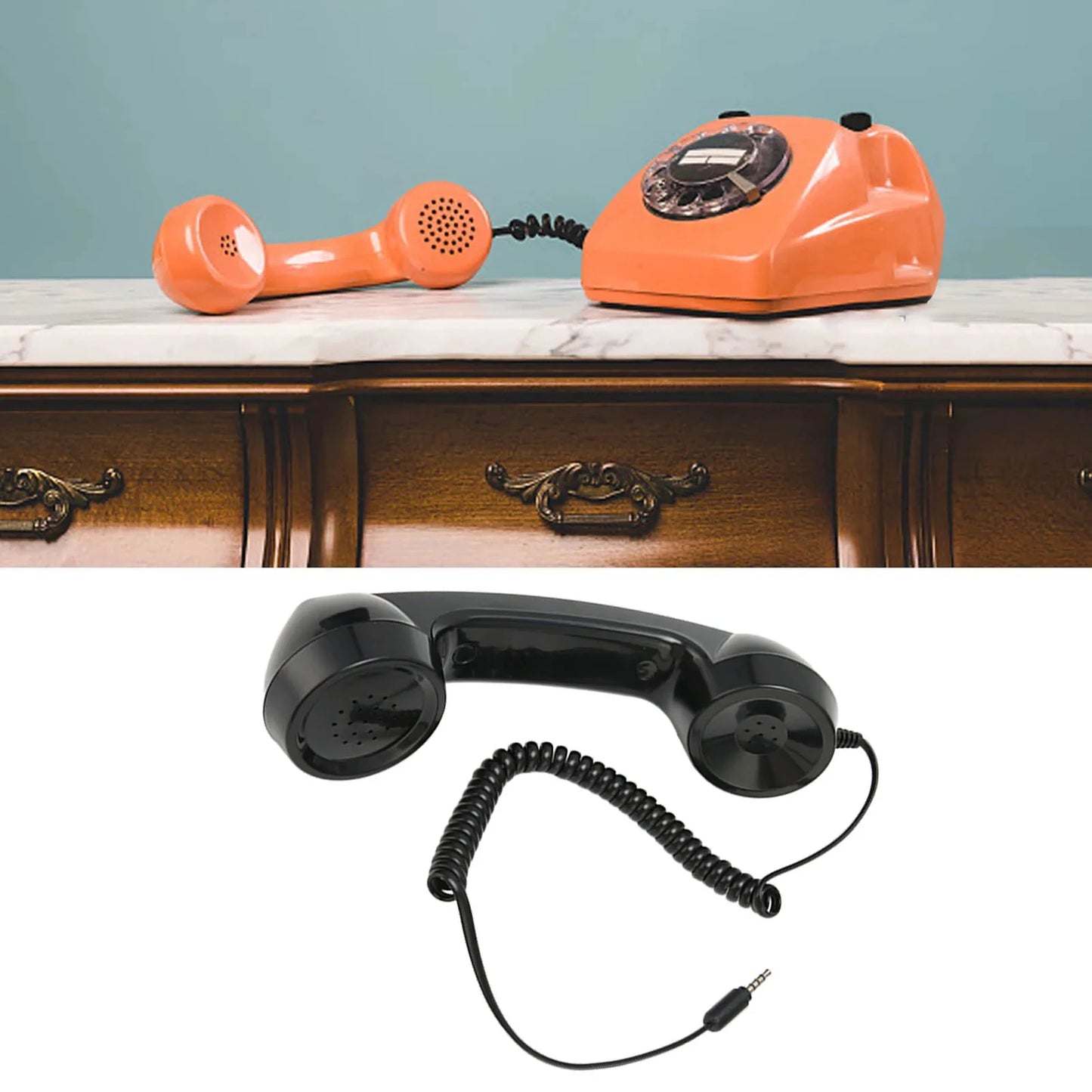 Retro phone handset for cell phone