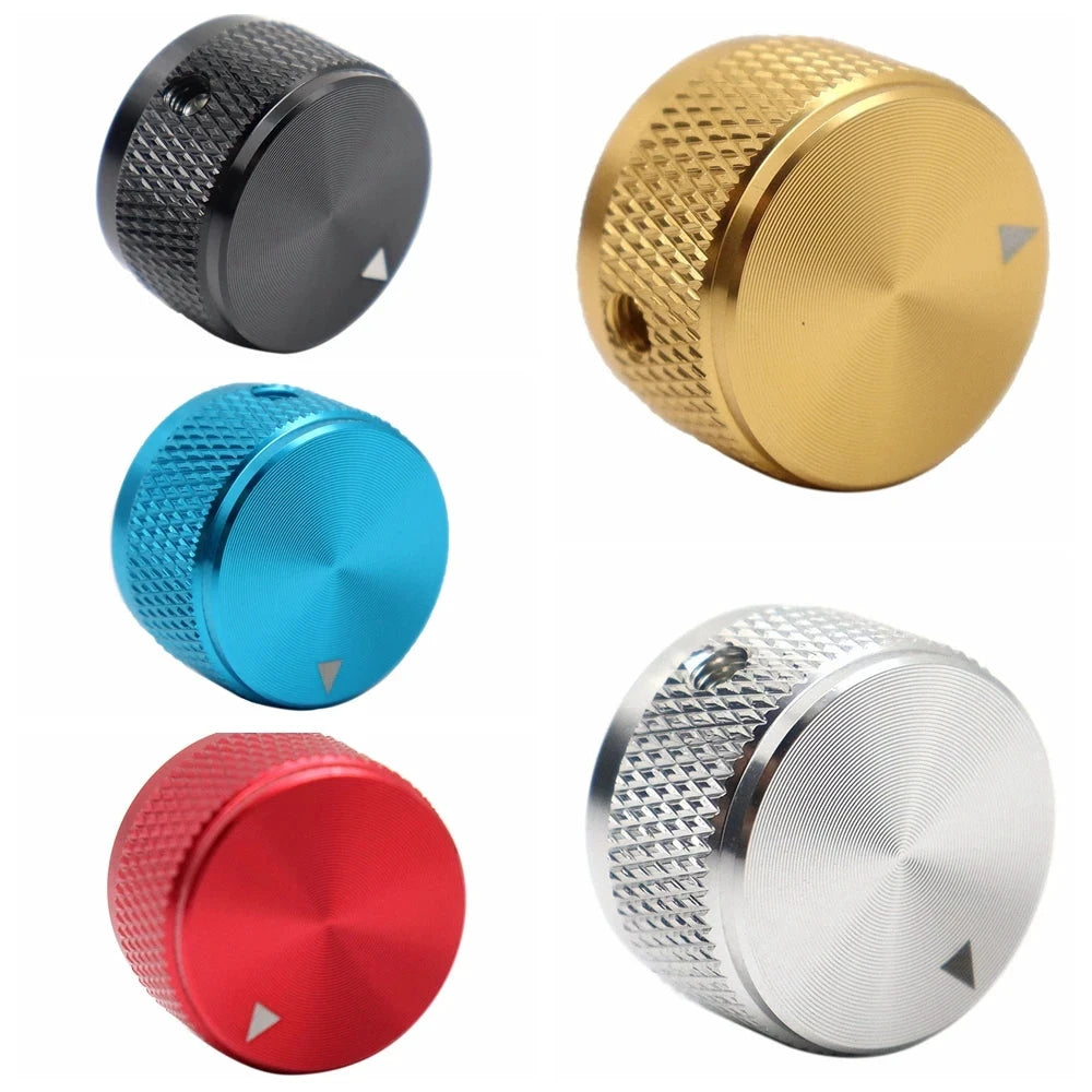 1pc/2pc Aluminium Guitar Metal Knobs 1/4" Metal Pot Knobs with Indicator and Set Screw for Guitar/Bass/Audio Equipments