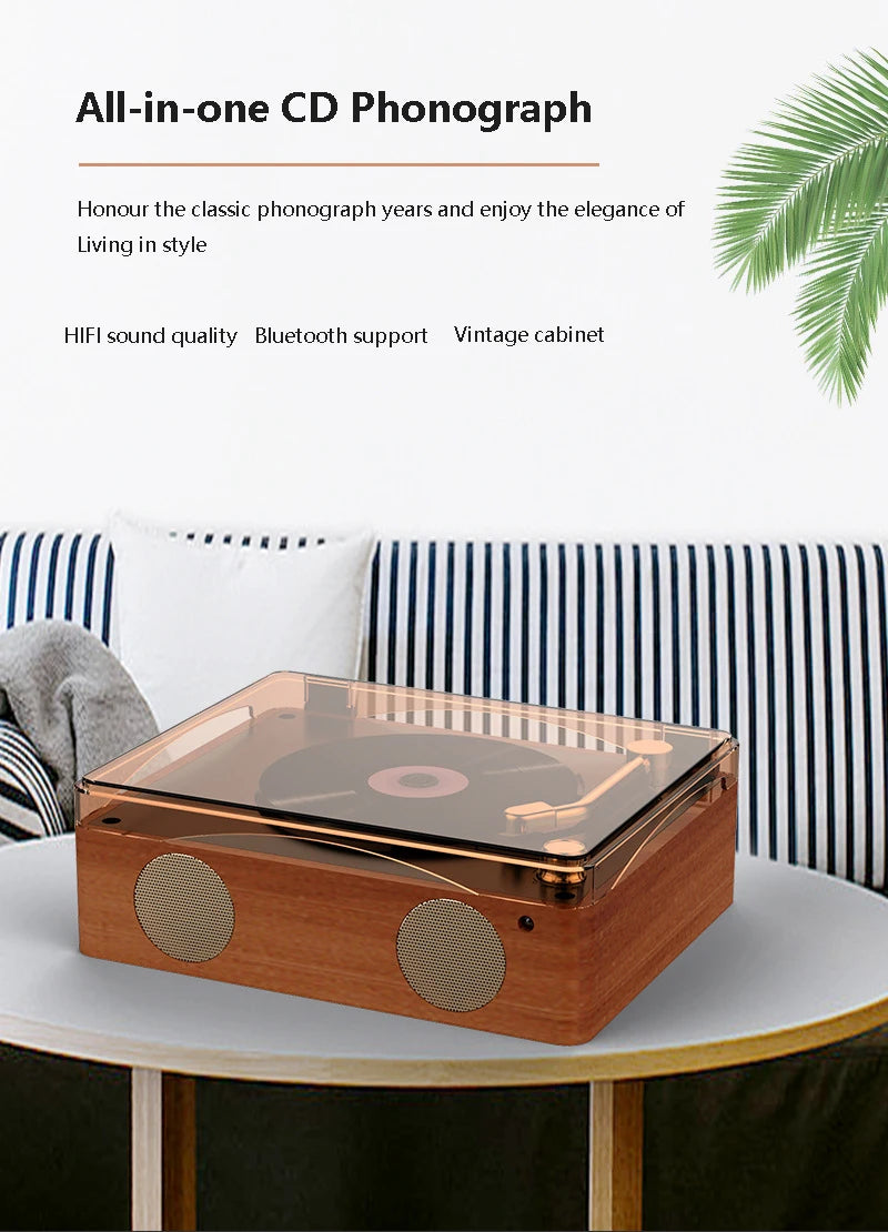 Big River Hardware Vintage CD Player with Record Player Design