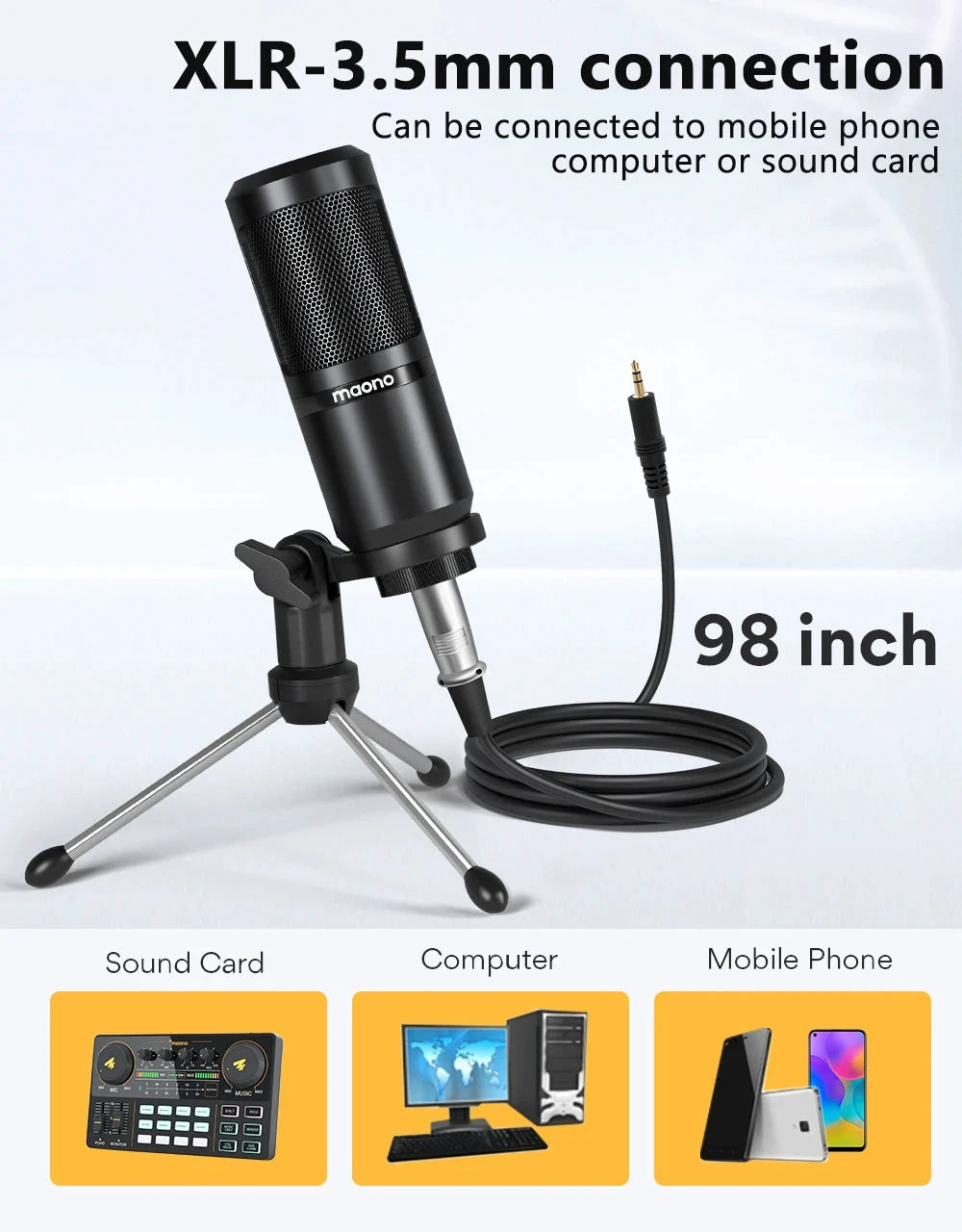 Big River Hardware Maono PM360TR Condenser Microphone for Podcast and YouTube
