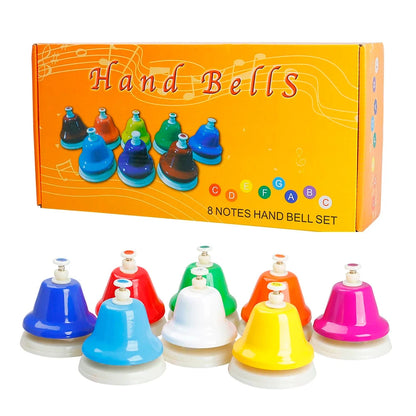 8-Note Colorful Hand Bell instrument Set for Kids