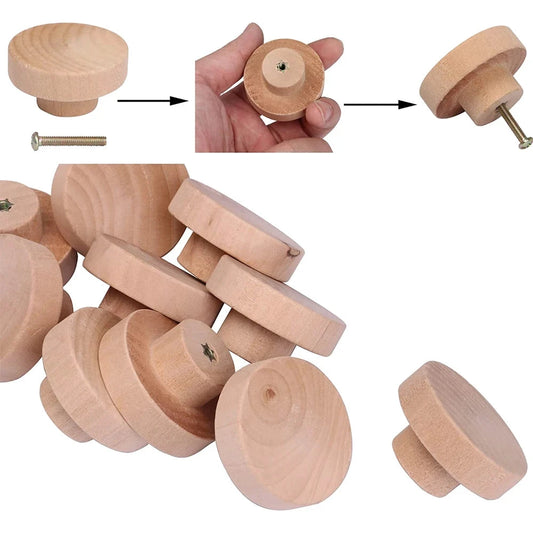 Big River Hardware Premium Unfinished Wood Drawer Pulls for Custom Cabinet and Drawer Renovations in Various Sizes