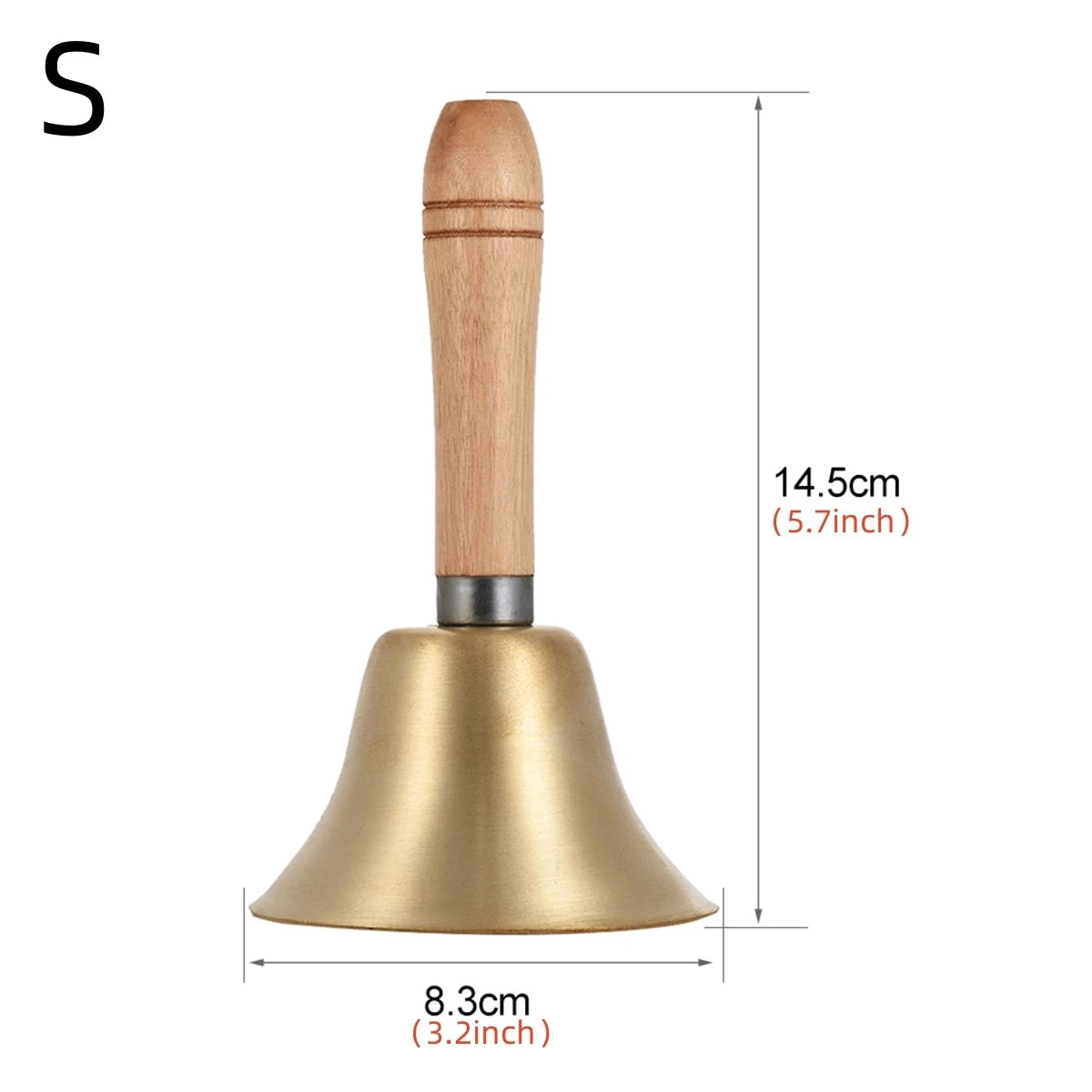 Hand Bells instrument 5 Piece Set With Wooden Handles