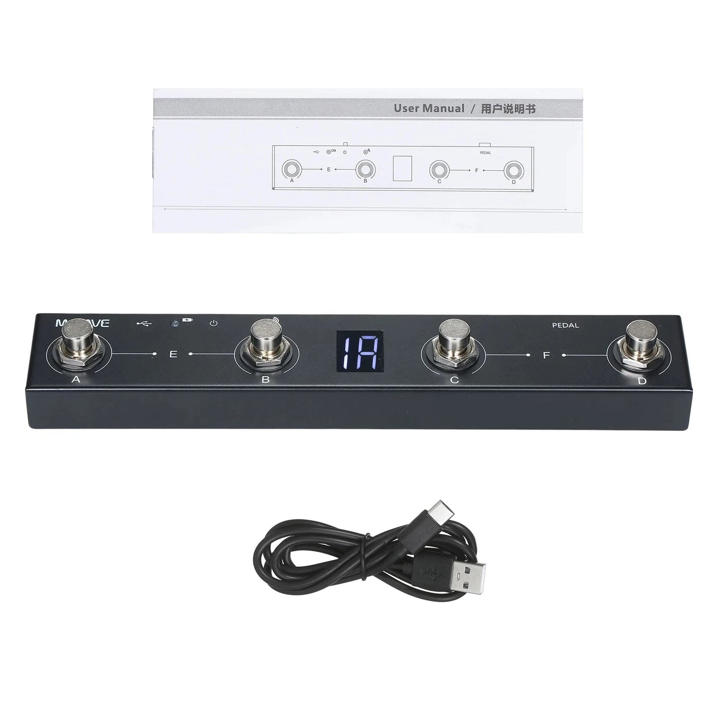 Big River Hardware Bluetooth Wireless MIDI Foot Controller Pedal