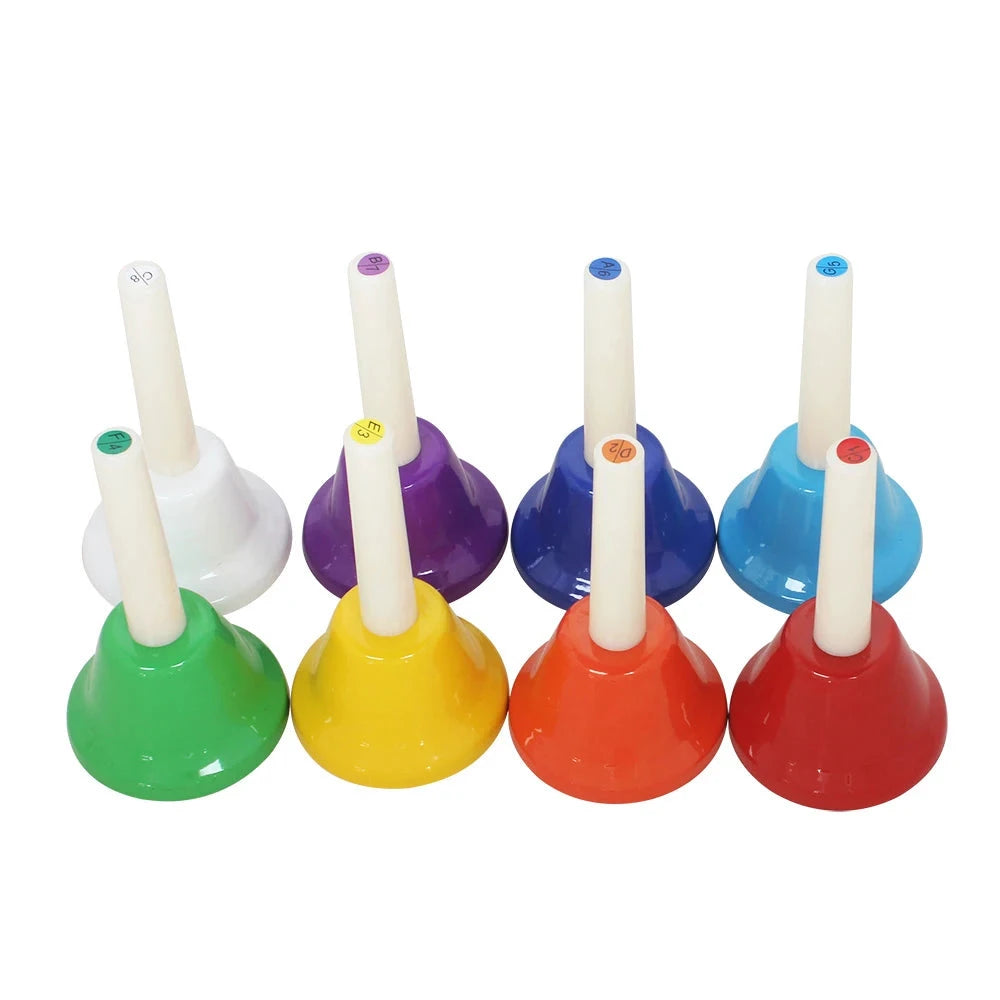Colorful Eight Note Hand Bell instrument Set for Kids