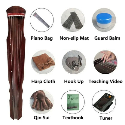 Beginner Guqin Instrument – Traditional Chinese Zither, Paulownia & Azusa Wood