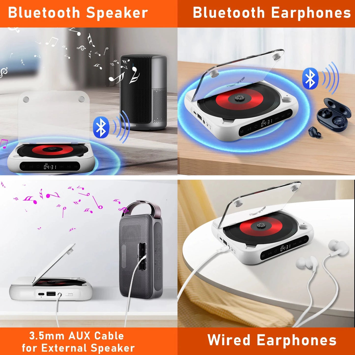 Big River Hardware Bluetooth Portable CD Player