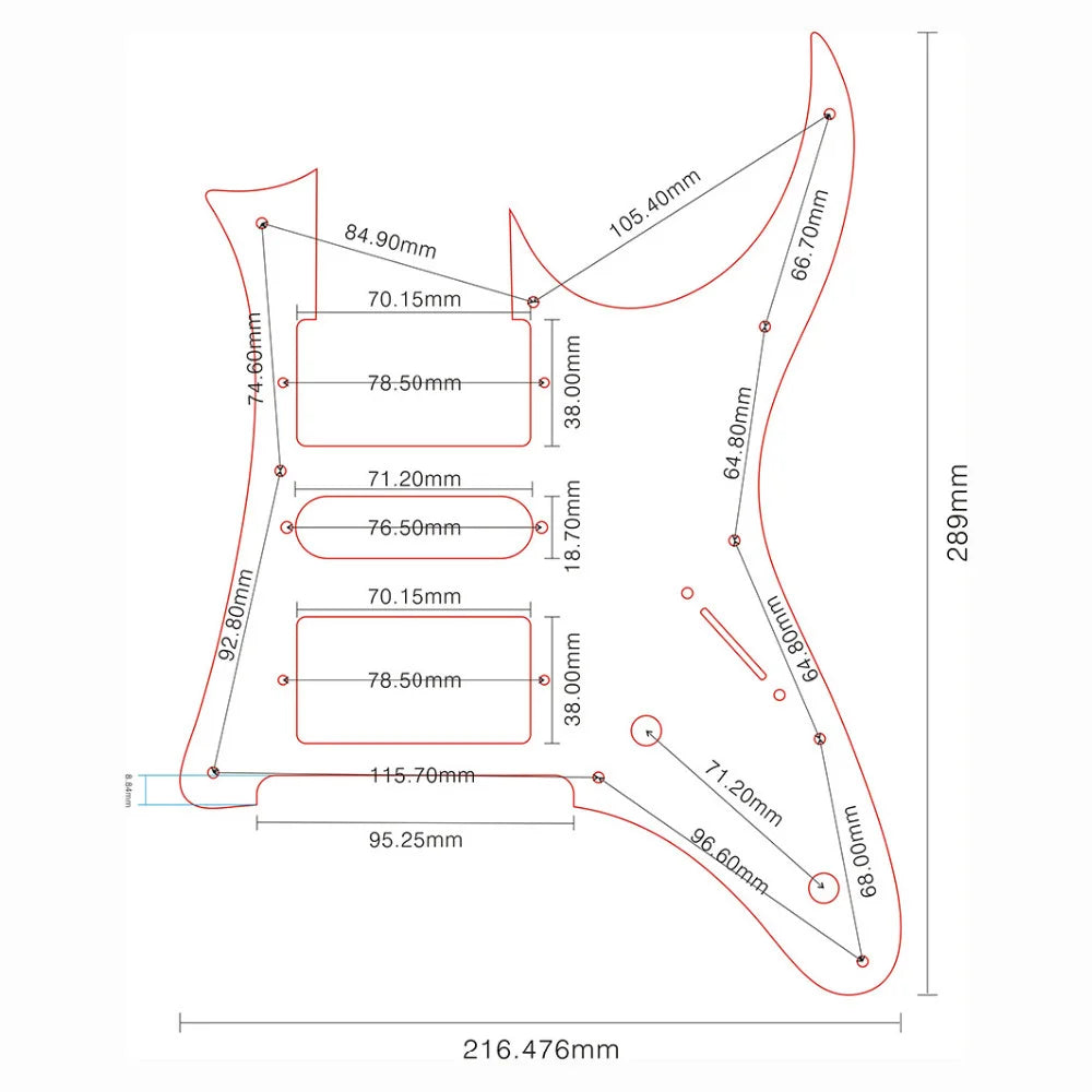 Custom Mirror Pickguard for Ibanez RG 350 EX MIJ Guitars - High-Quality, Shielded HSH Design with Protective Film
