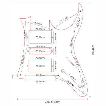 Custom Mirror Pickguard for Ibanez RG 350 EX MIJ Guitars - High-Quality, Shielded HSH Design with Protective Film