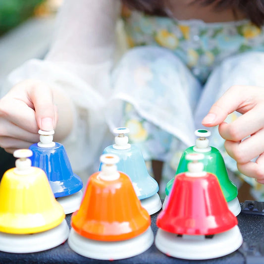 8-Note Colorful Hand Bell instrument Set for Kids
