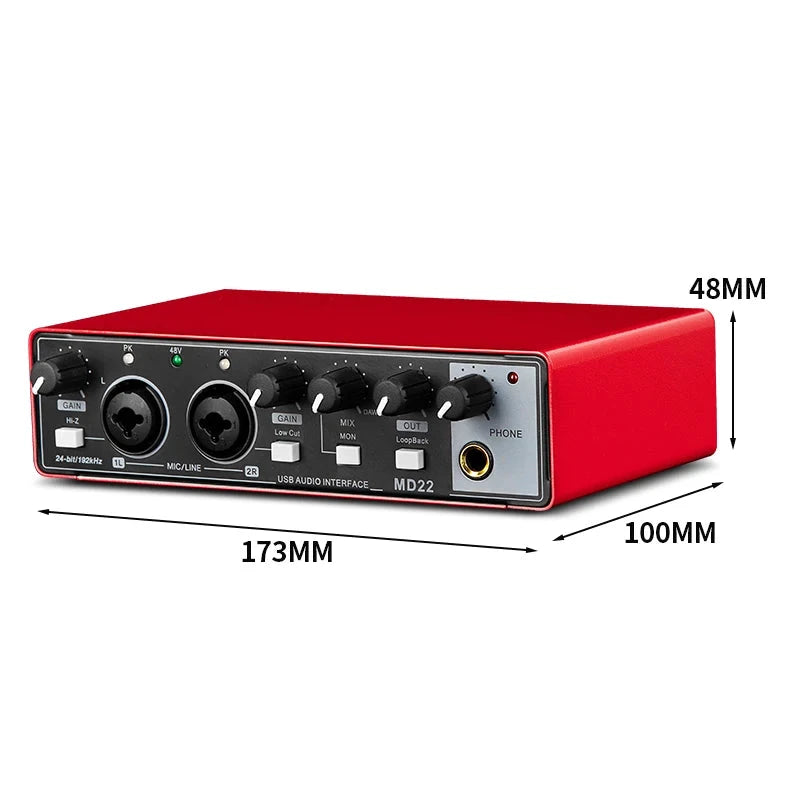 Big River Hardware MD22 USB Audio Interface for Guitar