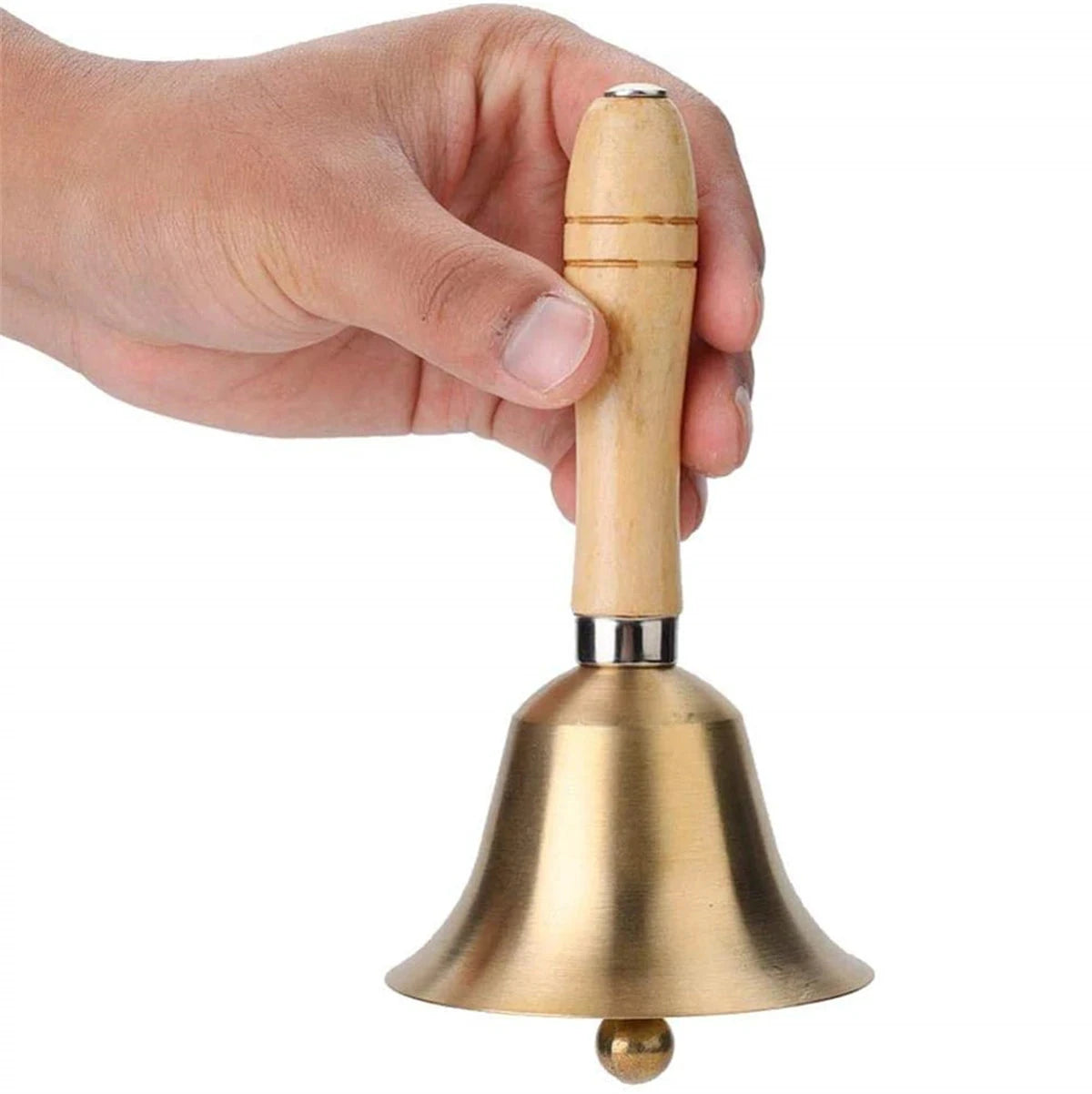Hand Bells instrument 5 Piece Set With Wooden Handles