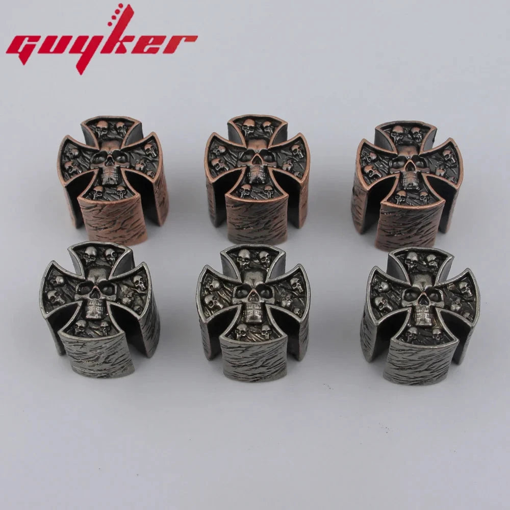High Grade Copper GUYKER Electric Guitar Bass  Knobs Cross Skeleton Style Dual Color Option