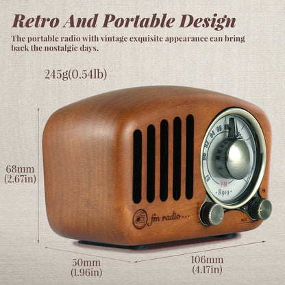 Big River Hardware Vintage Bluetooth Radio - Portable Retro Design