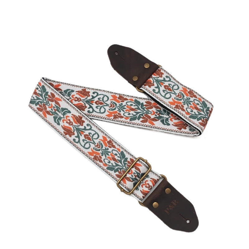 Woven Guitar Strap Floral Pattern