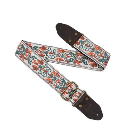 Woven Guitar Strap Floral Pattern