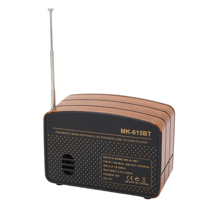 Big River Hardware Retro Wooden Bluetooth Speaker with AM/FM Radio