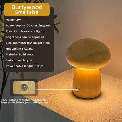 Beech Wood Mushroom Night Light