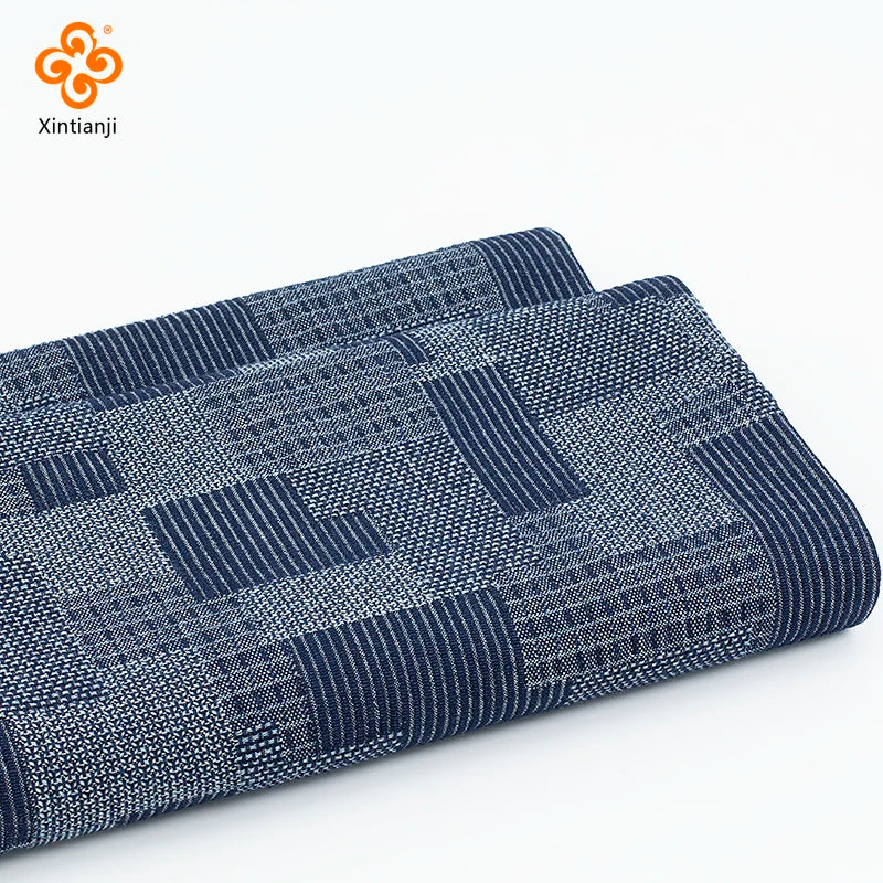 Vintage Patch Stitching Denim Fabric Jacquard Speaker Grill Cloth