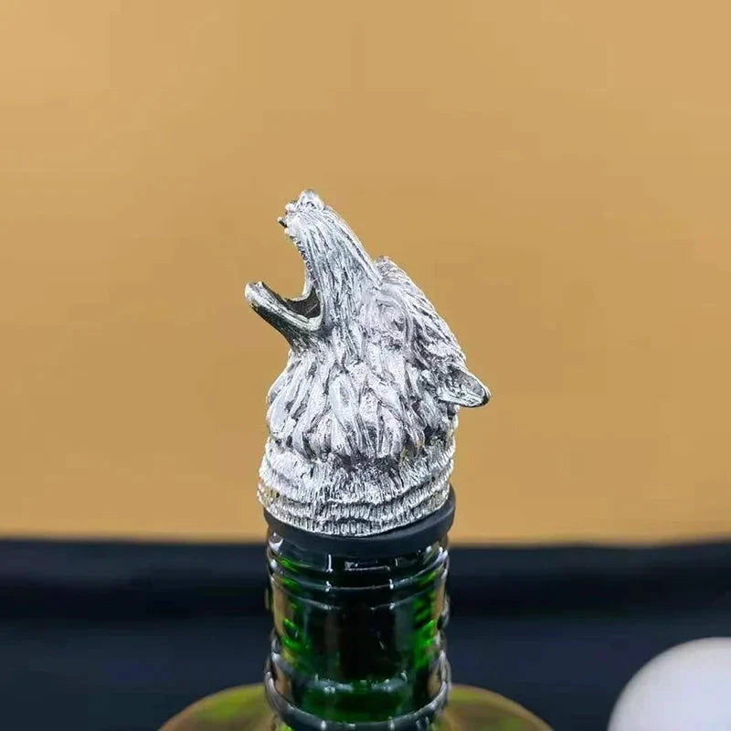 Big River Hardware Zinc Alloy Animal Head Wine Pourer - Deer Elk Lion Designs for Stylish Bar Accessories and Wine Enthusiasts