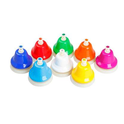 8-Note Colorful Hand Bell instrument Set for Kids
